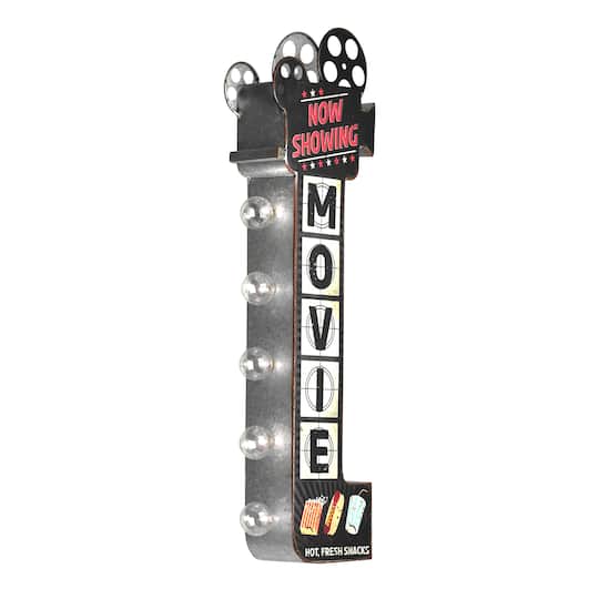 American Art Decor 25" Metal LED Movie Marquee Sign